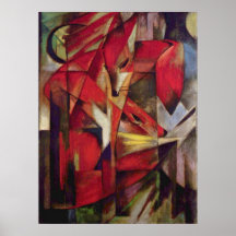 Renards par Franz Marc, beaux-arts abstraits de cr Posters