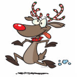 renne courant mignon idiot de Rudolph Photo En Relief
