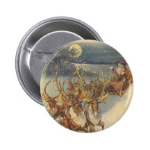 Renne du père noël fournissant le réveillon de Noë Badge Avec Épingle