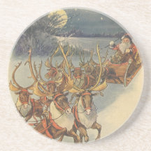 Renne du père noël fournissant le réveillon de Noë Dessous De Verres