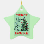 RENNE, ORNEMENT EN VERRE DE NOËL D'ARBRE