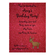 Renne rouge de scintillement invitations