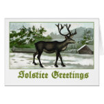 Renne - salutations de solstice cartes de vœux
