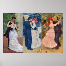 Renoir - danse dans la ville, le pays, et le Bougi Posters