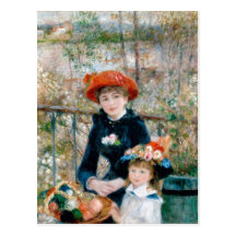 Renoir deux soeurs sur des beaux-arts de cru de te cartes postales