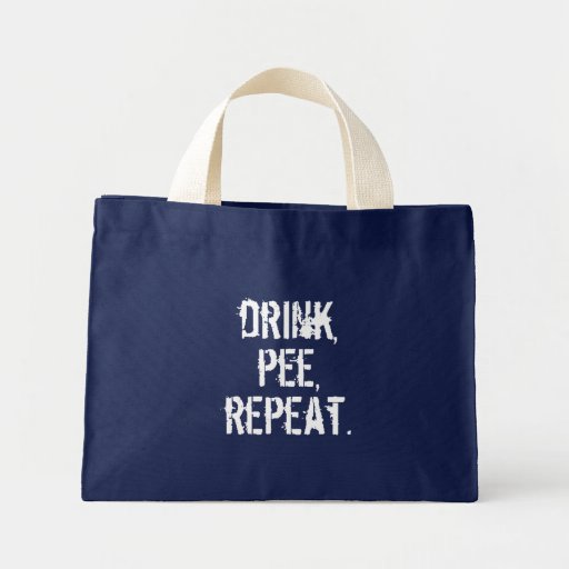 Répétition de pipi de boissons sac en toile