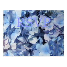 Réponse bleue de l'hortensia RSVP Carte Postale