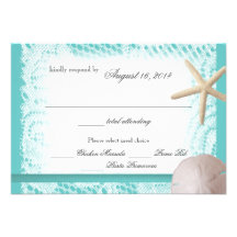 Réponse de mariage de thème d'océan cartons d'invitation personnalisés