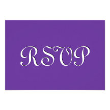 Réponse de pourpre et blanche royale V3 de RSVP de Invitation