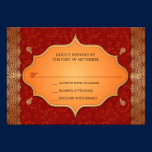 Réponse indienne dorée RSVP de mariage de cadre de invitations