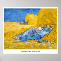 Repos après travail à côté de Vincent van Gogh Affiches