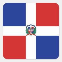 Représentant dominicain. Autocollant de drapeau