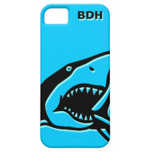 requin bleu de casemate™ décoré d'un monogramme de coques Case-Mate iPhone 5