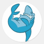 Requin de bande dessinée roulant l'autocollant ria autocollants