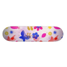 Ressort coloré d'oiseaux de papillons de fleurs d' skateboards personnalisés
