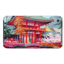 Ressort rouge japonais frais Asano Takeji de templ Étui Barely There iPod
