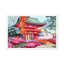 Ressort rouge japonais frais Asano Takeji de templ Toiles Tendues