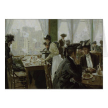 Restaurant dans un édifice haut carte de vœux