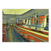 Restaurant vintage, intérieur de wagon-restaurant  cartes