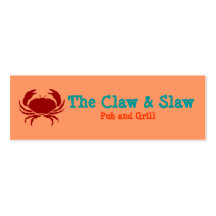 Restaurants de crabe et de fruits de mer cartes de visite personnelles