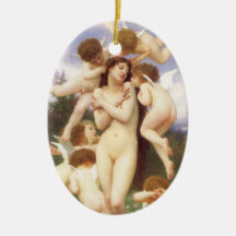 Retour de ressort par Bouguereau, anges vintages Ornements De Noël