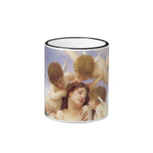 Retour de ressort par Bouguereau, anges vintages Tasse