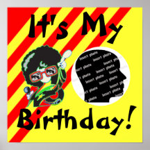 Rétro affiche customisée d'anniversaire