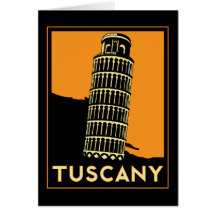 Rétro affiche de voyage d'art déco de la Toscane I Cartes De Vœux