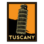 Rétro affiche de voyage d'art déco de la Toscane I Cartes Postales