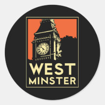 rétro affiche de voyage d'art déco de Westminster Autocollants