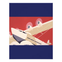 Rétro affiche de WPA d'aéroports de ville de New-Y Bristols Personnalisés