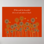 Rétro affiche orange inspirée de jardin