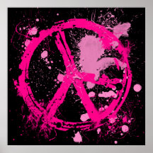 RÉTRO AFFICHE ROSE DE SIGNE DE PAIX
