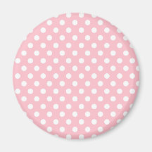 Rétro aimant rose-clair de motif de pois