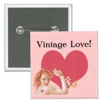Rétro amour des années 1940 badges publicitaires