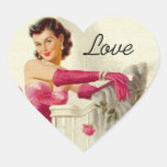 Rétro amour des années 1950 autocollants