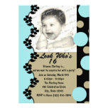Rétro anniversaire de photo de point invitation personnalisable