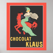 Rétro annonce Chocolat Klaus (frontière rouge) Posters
