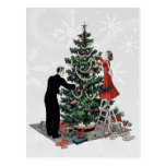 Rétro arbre de Noël Cartes Postales