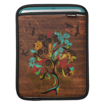 Rétro arbre sur la douille en bois d'IPad Housses iPad