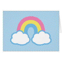 Rétro arc-en-ciel mignon cartes de vœux