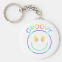 Rétro arc-en-ciel super Keychain souriant pour des Porte-clef