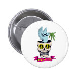 rétro art hippie de vecteur de crâne de paix badges publicitaires