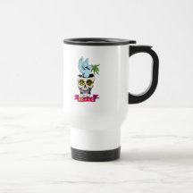 rétro art hippie de vecteur de crâne de paix tasse