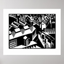 Rétro art noir et blanc, Yorkshire Posters