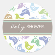 rétro autocollant de baby shower de garçon de pous