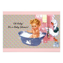 Rétro baby shower des années 1940 invitations
