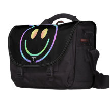 Rétro bande dessinée souriante super de visage sacoches ordinateur portable