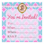 Rétro blanc mignon d'appoint de coutume de Kitty - Carton D'invitation
