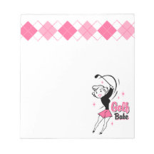 Rétro bloc - notes de bébé de golf blocs-notes mémo